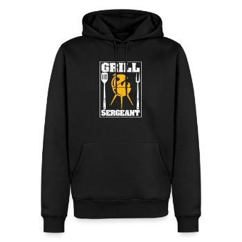 Sergent Grill Drôle BBQ Grill Amateurs de viande - Sweat à capuche Premium bio Homme - noir - Devant - Nico (187cm)