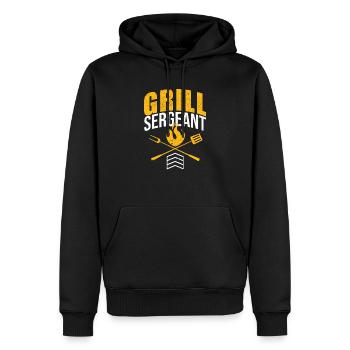 Sergent Grill Drôle BBQ Grill Amateurs de viande - Sweat à capuche Premium bio Homme - noir - Devant - Nico (187cm)
