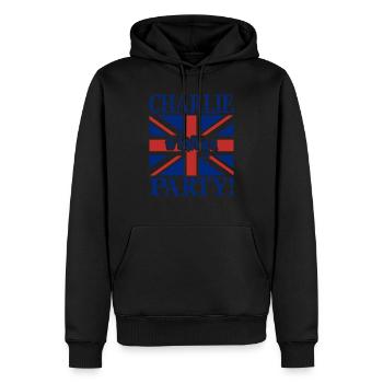 King Charles Coronation - Men’s Premium Organic Hoodie - black - Front - Nico (187cm)