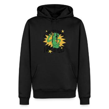 Alien im Zeichen des Friedens - Männer Premium Bio Hoodie - Schwarz - Vorne - Nico (187cm)