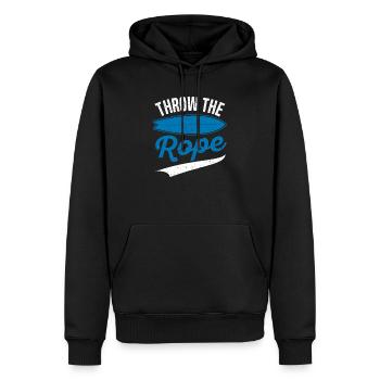 Throw the Rope Wake Surf Bootfahren Funny Wakesurf - Männer Premium Bio Hoodie - Schwarz - Vorne - Nico (187cm)