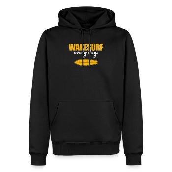 Wake Surf Every Day Ski Boat Owner Drive Water - Männer Premium Bio Hoodie - Schwarz - Vorne - Nico (187cm)