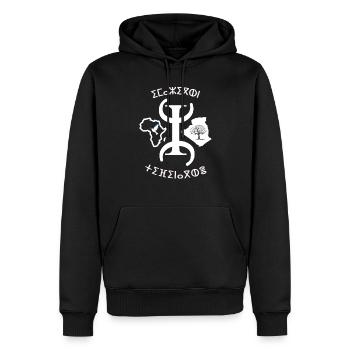 kabyle amazigh T-shirt premium - Sweat à capuche Premium bio Homme - noir - Devant - Nico (187cm)