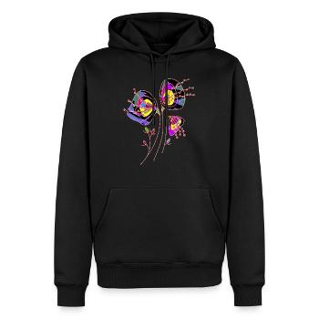 Blumen - Männer Premium Bio Hoodie - Schwarz - Vorne - Nico (187cm)