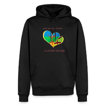 kabyle T-shirt graffiti Le Printemps berbère - Sweat à capuche Premium bio Homme - noir - Devant - Nico (187cm)