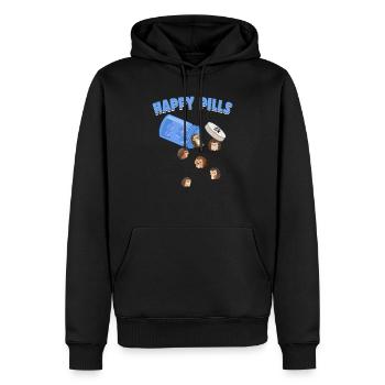 Happy Pills Hedghogs Lustige Skurrile Igelliebe - Männer Premium Bio Hoodie - Schwarz - Vorne - Nico (187cm)