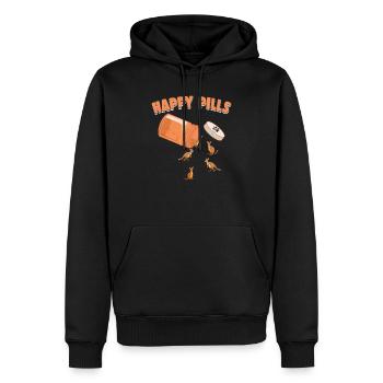 Pilules heureuses Wallaby Drôle Wallabies Amant Humour - Sweat à capuche Premium bio Homme - noir - Devant - Nico (187cm)