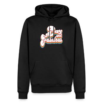 Gay et fabuleux - Défilé LGBTQ du Mois de la fierté - Sweat à capuche Premium bio Homme - noir - Devant - Nico (187cm)