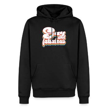 Défilé LGBTQ du Mois de la fierté - Gay et fabuleux - Sweat à capuche Premium bio Homme - noir - Devant - Nico (187cm)