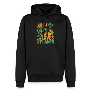 Just A Girl Who Loves Plants Funny Plant Lovers - Männer Premium Bio Hoodie - Schwarz - Vorne - Nico (187cm)