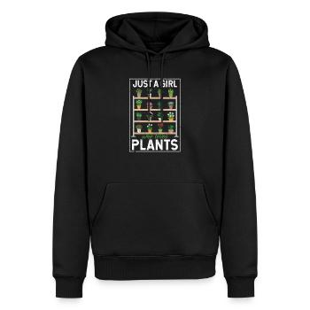 Juste une fille qui aime les plantes Drôles d’amoureux des plantes - Sweat à capuche Premium bio Homme - noir - Devant - Nico (187cm)