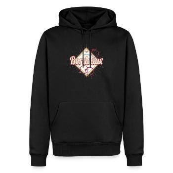 Bordeaux Nouvelle-Aquitaine France Rétro Vin - Sweat à capuche Premium bio Homme - noir - Devant - Nico (187cm)