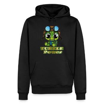 Turtle Power - Männer Premium Bio Hoodie - Schwarz - Vorne - Nico (187cm)