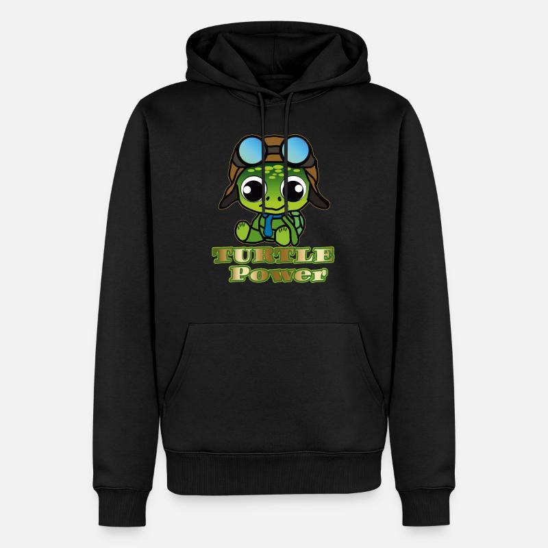 Turtle Power - Männer Premium Bio Hoodie - Schwarz