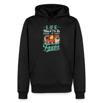 Rot Geschenk Rotfuchs - Männer Premium Bio Hoodie - Schwarz - Vorne - Nico (187cm)