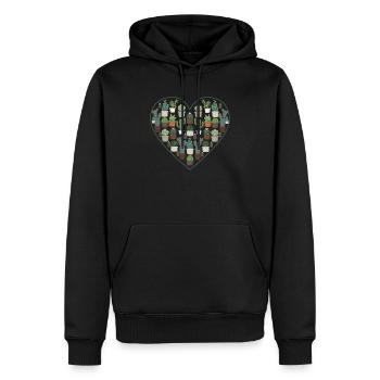 Sukkulente Kaktus Succa Lover Herz Pflanze - Männer Premium Bio Hoodie - Schwarz - Vorne - Nico (187cm)