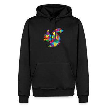 Écureuil Polygone animal sauvage - Sweat à capuche Premium bio Homme - noir - Devant - Nico (187cm)