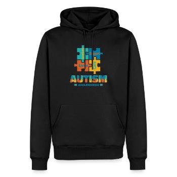 Acceptation Amour Autisme Conscience Pièce de puzzle mignonne - Sweat à capuche Premium bio Homme - noir - Devant - Nico (187cm)