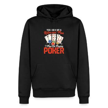Oui, j’ai un plan de retraite Gambling Poker pl - Sweat à capuche Premium bio Homme - noir - Devant - Nico (187cm)