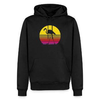 Flamingo - Men’s Premium Organic Hoodie - black - Front - Nico (187cm)