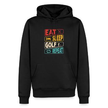 Manger dormir Golf Répéter Golf Par Tee - Sweat à capuche Premium bio Homme - noir - Devant - Nico (187cm)