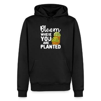 Bloom Where You Are Planted Gartenarbeit Pflanze - Männer Premium Bio Hoodie - Schwarz - Vorne - Nico (187cm)