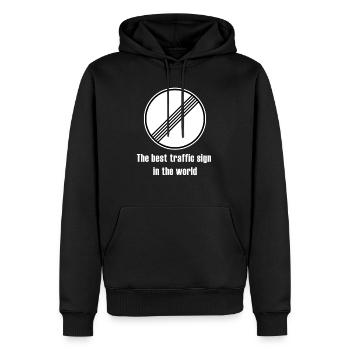 No Speed Limit! - Männer Premium Bio Hoodie - Schwarz - Vorne - Nico (187cm)