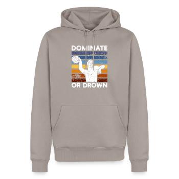 Dominer ou se noyer Drôle de water-polo - Sweat à capuche Premium bio Homme - taupe - Devant - Nico (187cm)