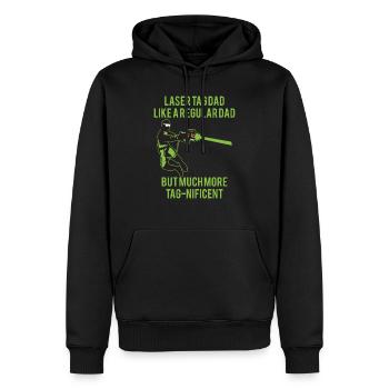 Laser Tag Father Like a Normal Father - Men’s Premium Organic Hoodie - black - Front - Nico (187cm)