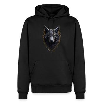 WOLF DESIGN - Männer Premium Bio Hoodie - Schwarz - Vorne - Nico (187cm)