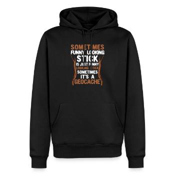 Sometimes funny-looking stock geocache Funny - Men’s Premium Organic Hoodie - black - Front - Nico (187cm)