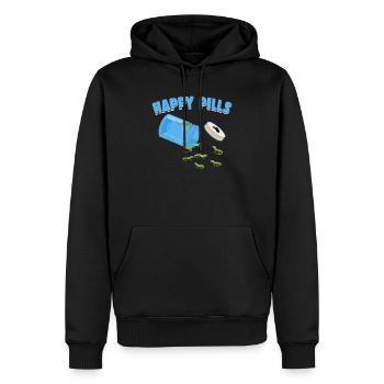 Pilules heureuses Lézards Drôle drôle d’Anole Vert Amants Humour - Sweat à capuche Premium bio Homme - noir - Devant - Nico (187cm)