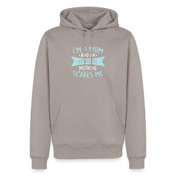 Nurse in the emergency room - Men’s Premium Organic Hoodie - taupe - Front - Nico (187cm)