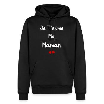 je t'aime ma Maman - Sweat à capuche Premium bio Homme - noir - Devant - Nico (187cm)