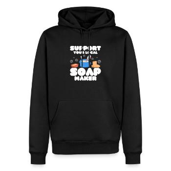 Support Your Local Soap Maker Soapmaker Soapmaking - Men’s Premium Organic Hoodie - black - Front - Nico (187cm)