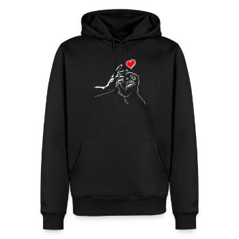 Weasel Love Ferret High Five - Sweat à capuche Premium bio Homme - noir - Devant - Nico (187cm)