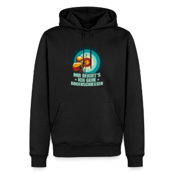 Mir reicht's ich gehe Bogenschiessen Bogenschütze - Männer Premium Bio Hoodie - Schwarz - Vorne - Nico (187cm)