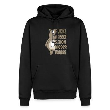 Fuck Wochenende ist schon wieder vorbei - Männer Premium Bio Hoodie - Schwarz - Vorne - Nico (187cm)