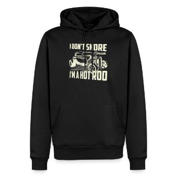Je ne ronfle pas Je rêve que je suis un classique du hot rod rétro - Sweat à capuche Premium bio Homme - noir - Devant - Nico (187cm)