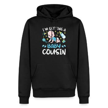 I'm Getting A Baby Cousin Baby Team Gender Reveal - Men’s Premium Organic Hoodie - black - Front - Nico (187cm)