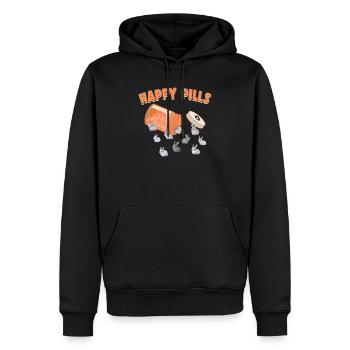 Happy Pills Netherland Dwarf Bunny Funny Rabbit - Sweat à capuche Premium bio Homme - noir - Devant - Nico (187cm)