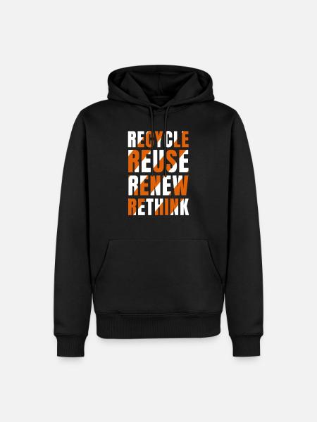 Recycle Reuse Renew Rethink - Men’s Premium Organic Hoodie - black