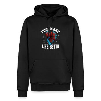 Fish Make Life Betta Aquarium Owner Fish Keeping - Männer Premium Bio Hoodie - Schwarz - Vorne - Nico (187cm)