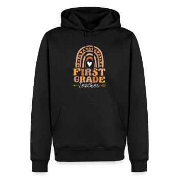 Enseignant de première année Drôle d’enseignant Amour - Sweat à capuche Premium bio Homme - noir - Devant - Nico (187cm)
