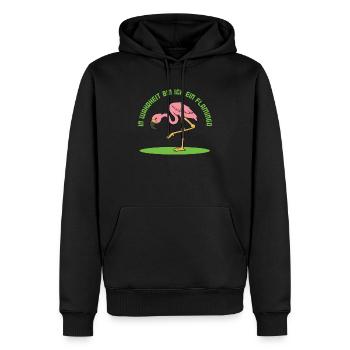 In Wahrheit Bin Ich Ein Flamingo - Männer Premium Bio Hoodie - Schwarz - Vorne - Nico (187cm)