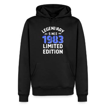 Geboren 1983, Legende seitdem - Männer Premium Bio Hoodie - Schwarz - Vorne - Nico (187cm)