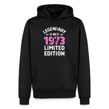 Né en 1973 légende depuis lors - Sweat à capuche Premium bio Homme - noir - Devant - Nico (187cm)