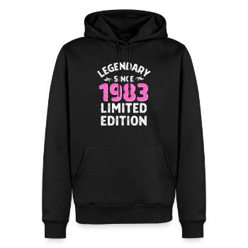 Geboren 1983, Legende seitdem - Männer Premium Bio Hoodie - Schwarz - Vorne - Nico (187cm)