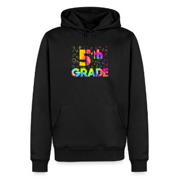 Tie Dye 5. Klasse Hier komme ich Lehrer Fünfte - Männer Premium Bio Hoodie - Schwarz - Vorne - Nico (187cm)