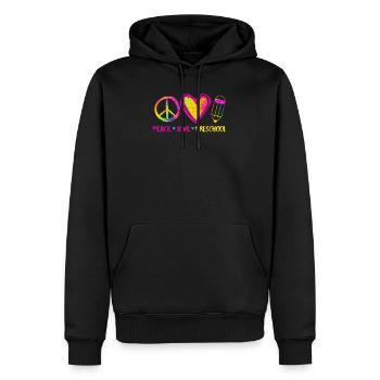 Cravate Coloring Peace Love Preschool Retour - Sweat à capuche Premium bio Homme - noir - Devant - Nico (187cm)